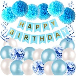 Blue Birthday Decorations Kit